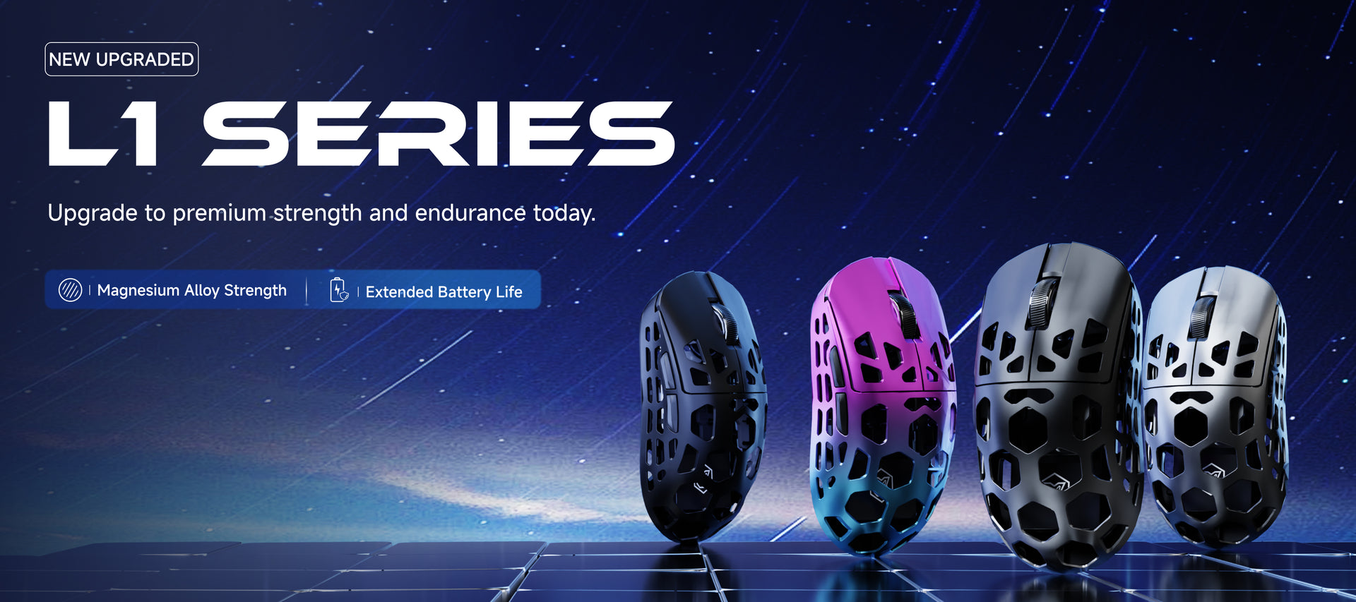Advanced wireless gaming mouse showcasing 8K polling rate support, 49g ultra-light responsive clicks, and RGB wireless charging base for seamless performance and stylish desk aesthetics