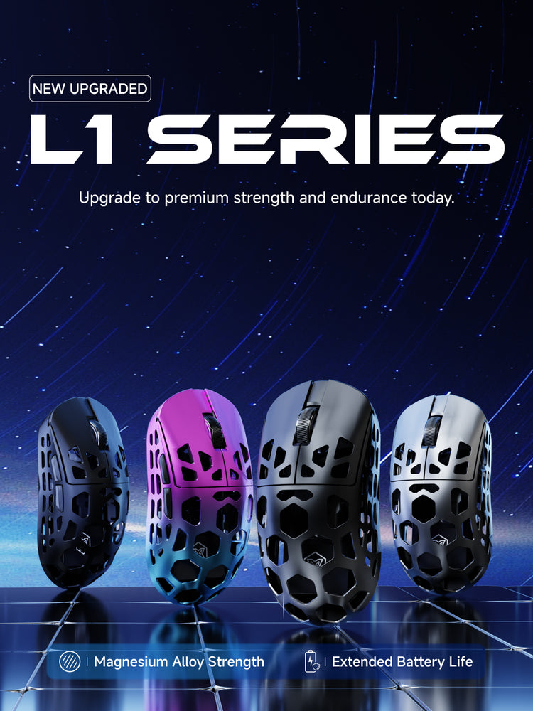 Advanced wireless gaming mouse showcasing 8K polling rate support, 49g ultra-light responsive clicks, and RGB wireless charging base for seamless performance and stylish desk aesthetics