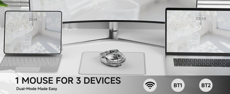 Q9 dual-mode office mouse with 2.4G wireless and wired connectivity, compact ergonomic design, and stable PAW3212 sensor performance
