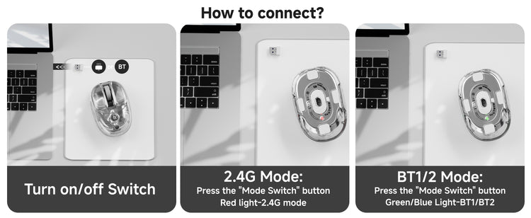 Q9 lightweight office mouse featuring transparent shell design, dynamic RGB lighting, and 500mAh long-lasting battery for everyday use