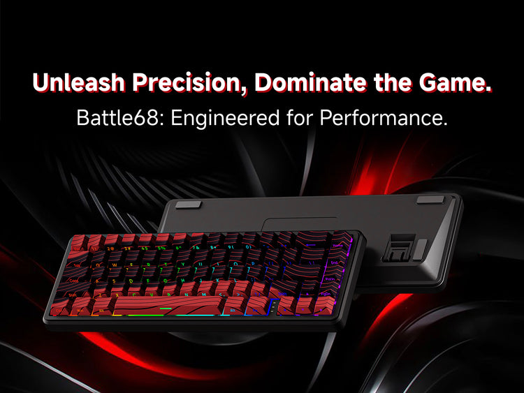 Battle68 magnetic switch keyboard featuring 8000Hz polling rate, 0.01ms response time, and hot-swappable design for competitive gaming