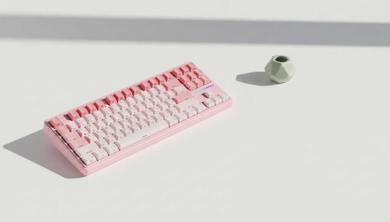 EWEADN X87S compact mechanical keyboard on a bright studio backdrop illustrating keyboard layout sizes