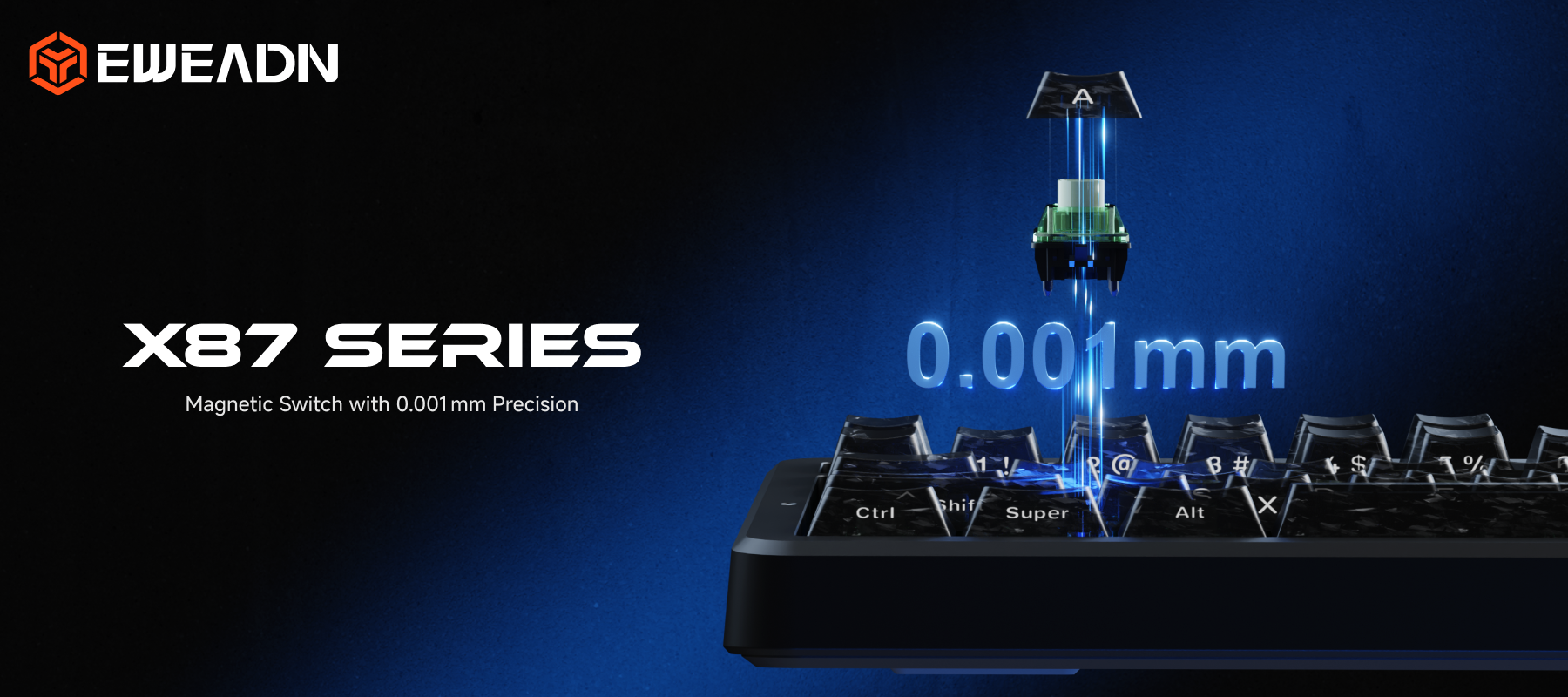 Deep68 magnetic switch keyboard banner highlighting immersive lightbox RGB backlighting with compact 65% layout for gaming and typing