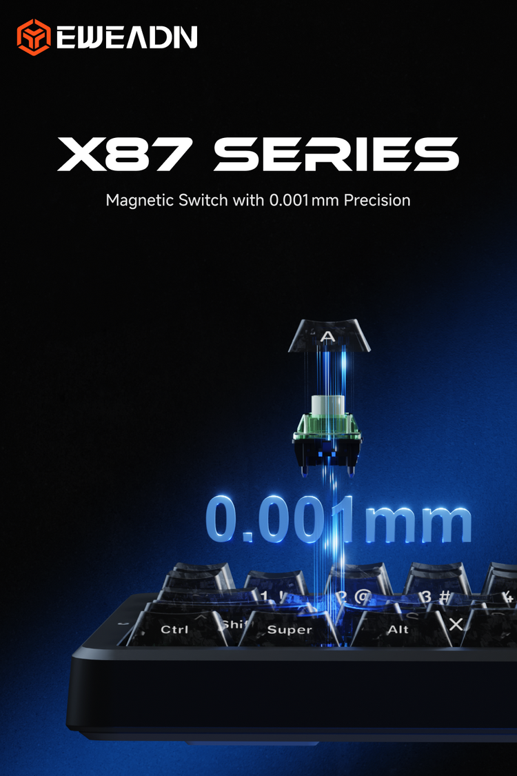 Deep68 magnetic switch keyboard banner highlighting immersive lightbox RGB backlighting with compact 65% layout for gaming and typing