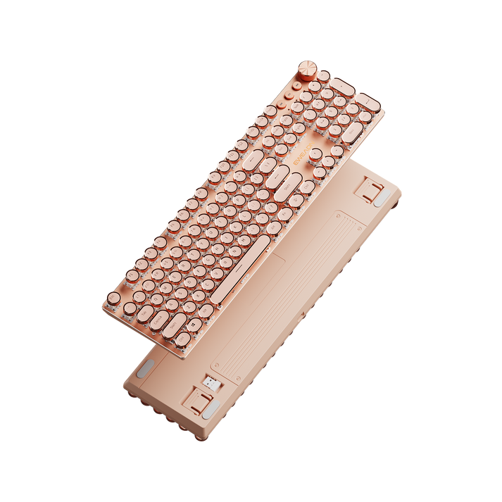 EWEADN V20 Retro Typewriter Keyboard | Aluminum, Media Knob, Tri-Mode