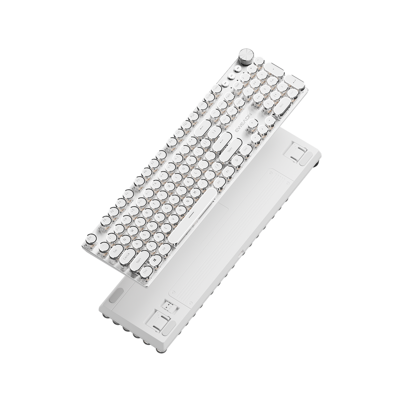 EWEADN V20 Retro Typewriter Keyboard | Aluminum, Media Knob, Tri-Mode